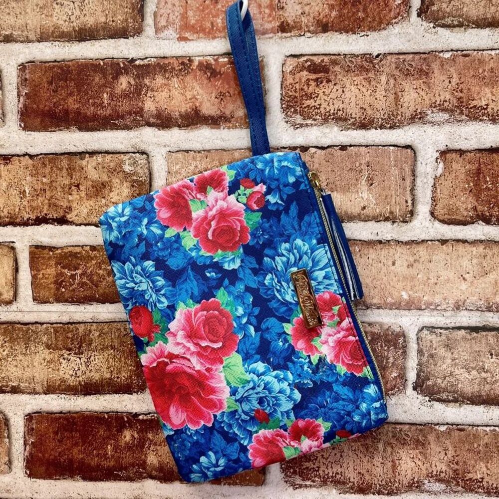 The Pioneer Woman Heritage Floral Cosmetic Travel Bag Makeup Tote Wristlet